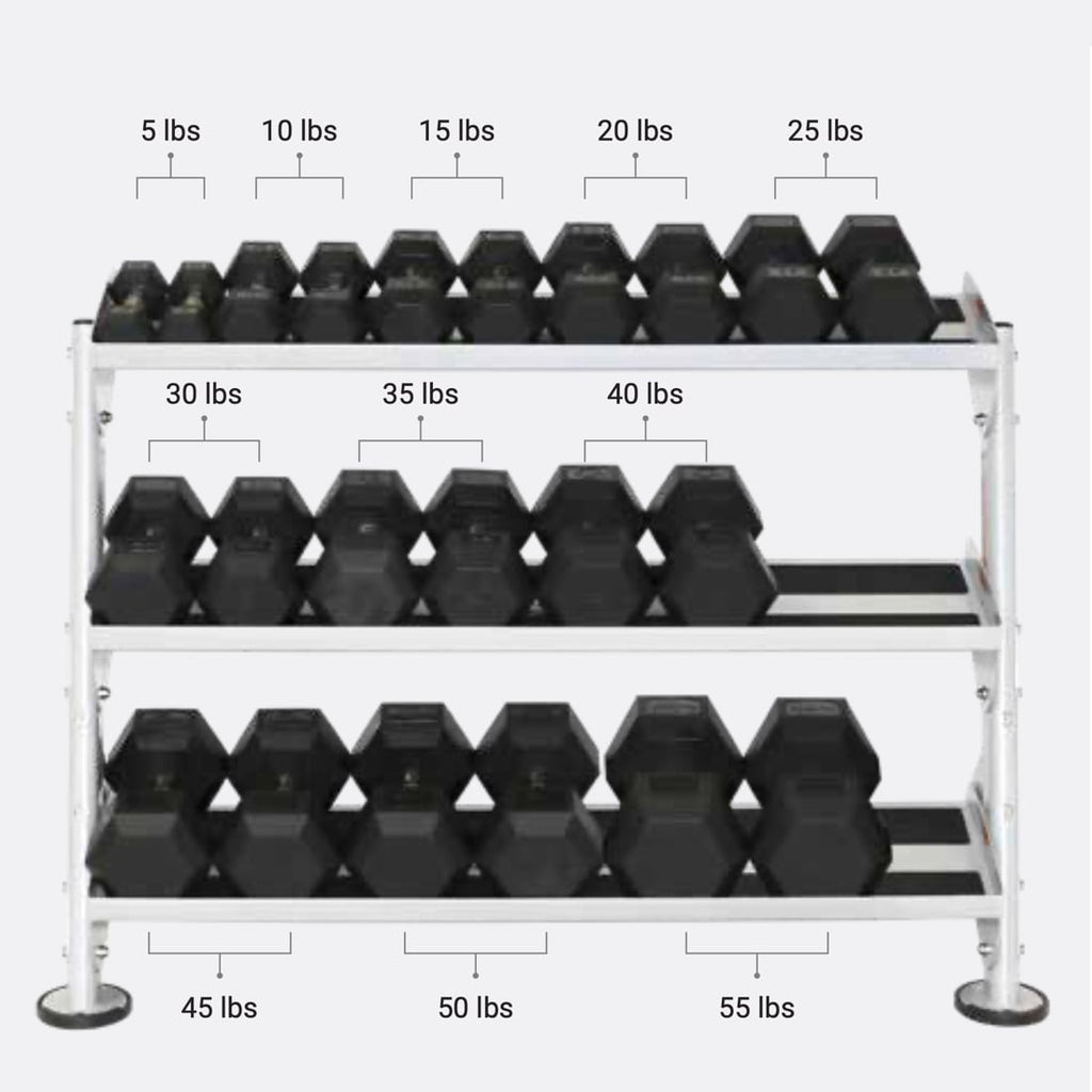 Hoist 48″ Dumbbell Rack 3-Tier – Matte Black