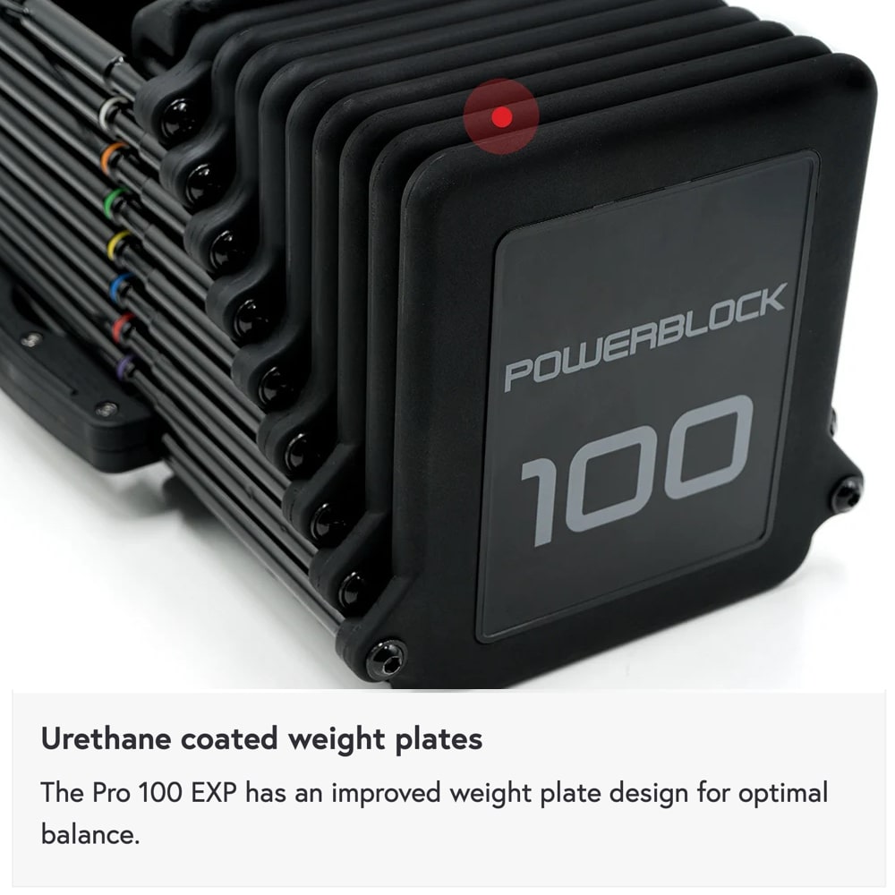 PowerBlock Pro 100 EXP Adjustable Dumbbells (5-80 lbs) Stage 3 Set