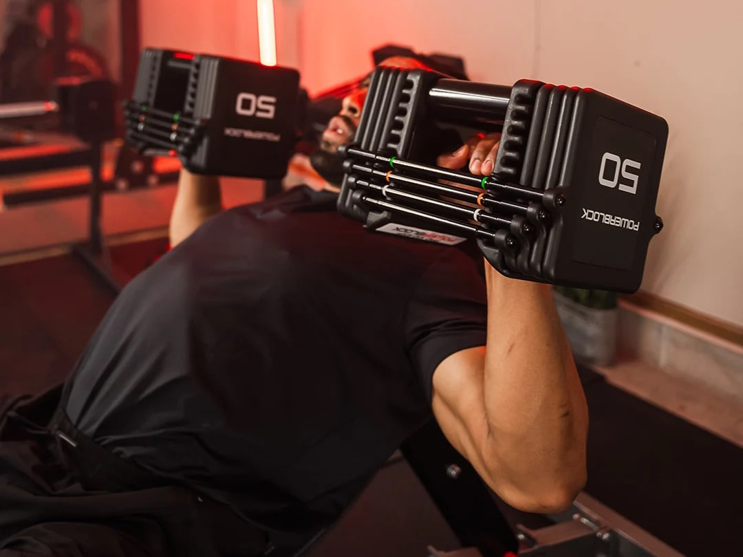 PowerBlock Pro 100 EXP Adjustable Dumbbells (5-60 lbs) Stage 2 Set